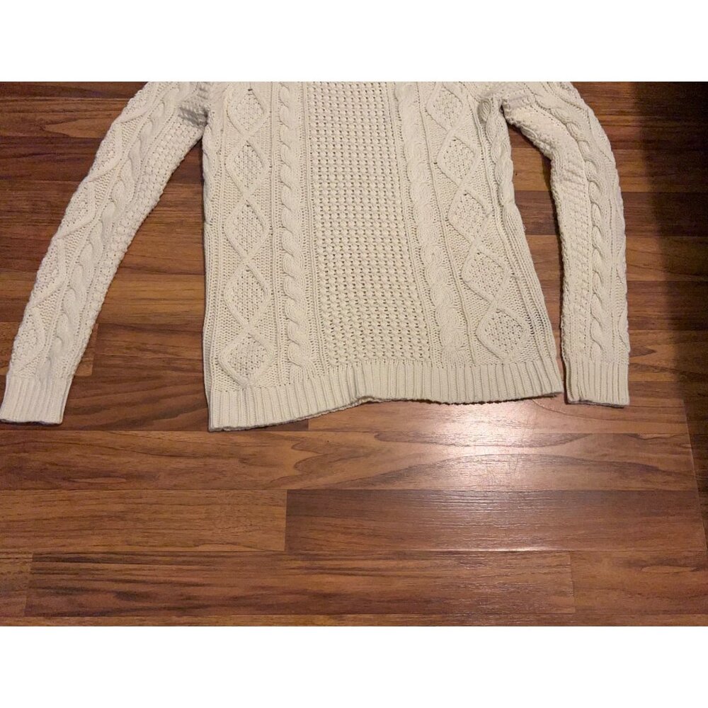 Lauren Ralph Lauren Sweater Women's Size S Cream Cable Knit Crewneck Coastal LS - Picture 9 of 9